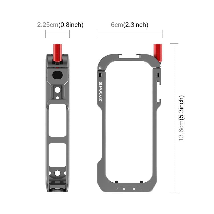 Para Insta360 X4 Air PULUZ, marco protector metálico de expansión con bases para zapata fría y tapa de lente., For Insta360 X4 Air Lens Cover