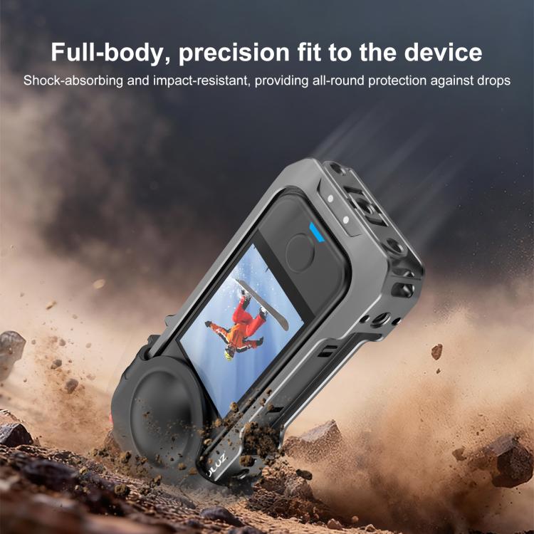 Para Insta360 X4 Air PULUZ, marco protector metálico de expansión con bases para zapata fría y tapa de lente., For Insta360 X4 Air Lens Cover