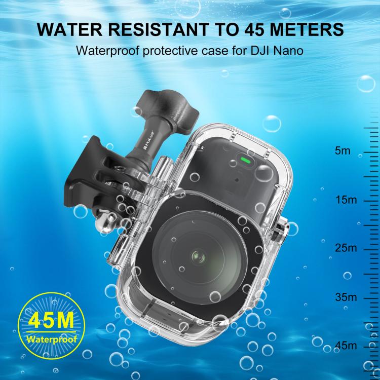 Carcasa sumergible PULUZ para cámara principal DJI Osmo Nano, resistente al agua hasta 45 m de profundidad., For DJI Osmo Nano