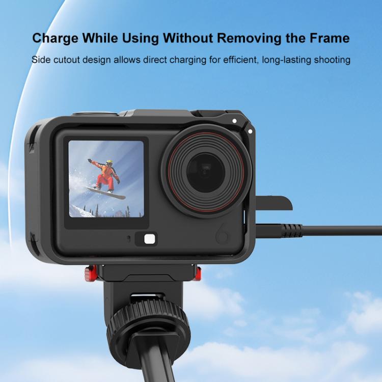 Adaptador de expansión vertical-horizontal PULUZ de plástico para DJI Osmo Action 6 con zapata fría, Plastic Cage