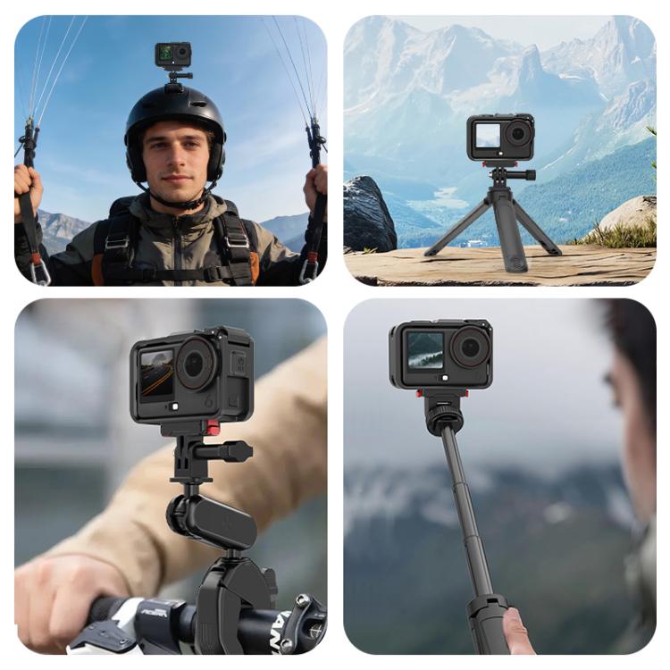 Adaptador de expansión vertical-horizontal PULUZ de plástico para DJI Osmo Action 6 con zapata fría, Plastic Cage