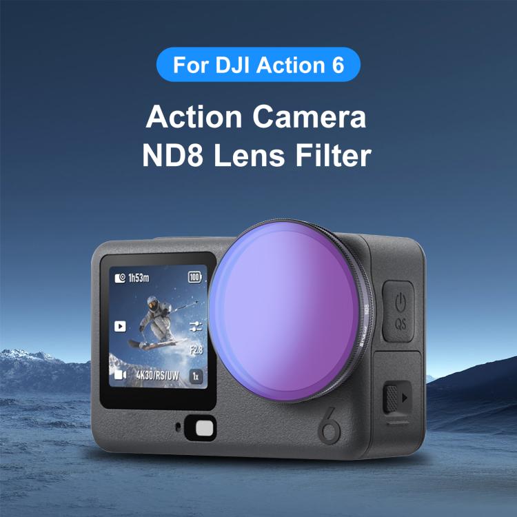 Filtro de lente ND8 PULUZ para cámara de acción DJI Osmo Action 6, ND8