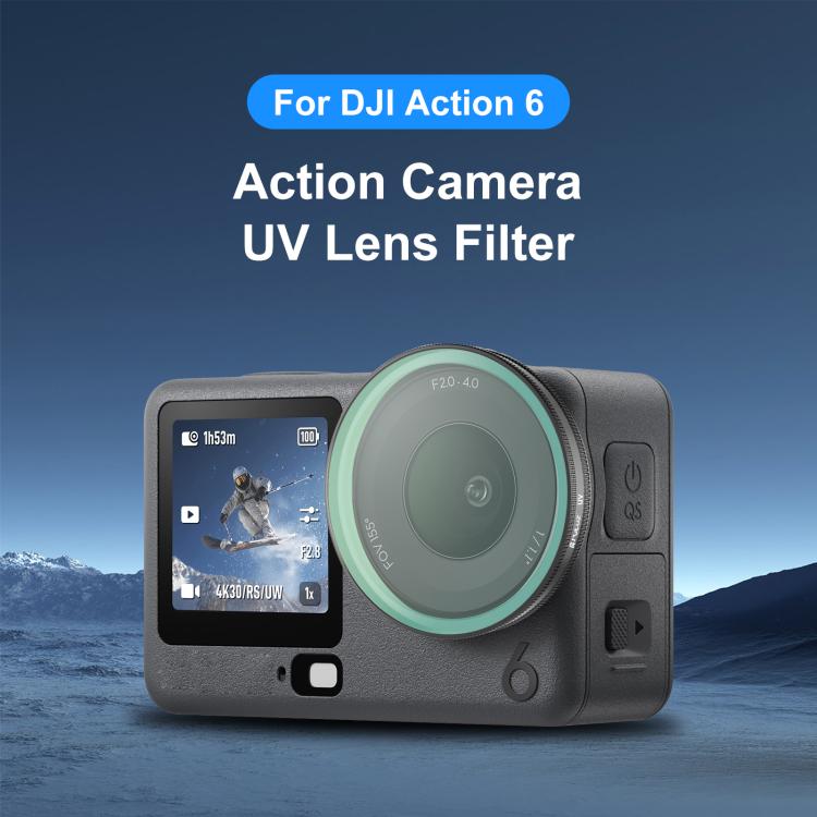 Filtro de lente UV PULUZ para cámara de acción DJI Osmo Action 6, UV