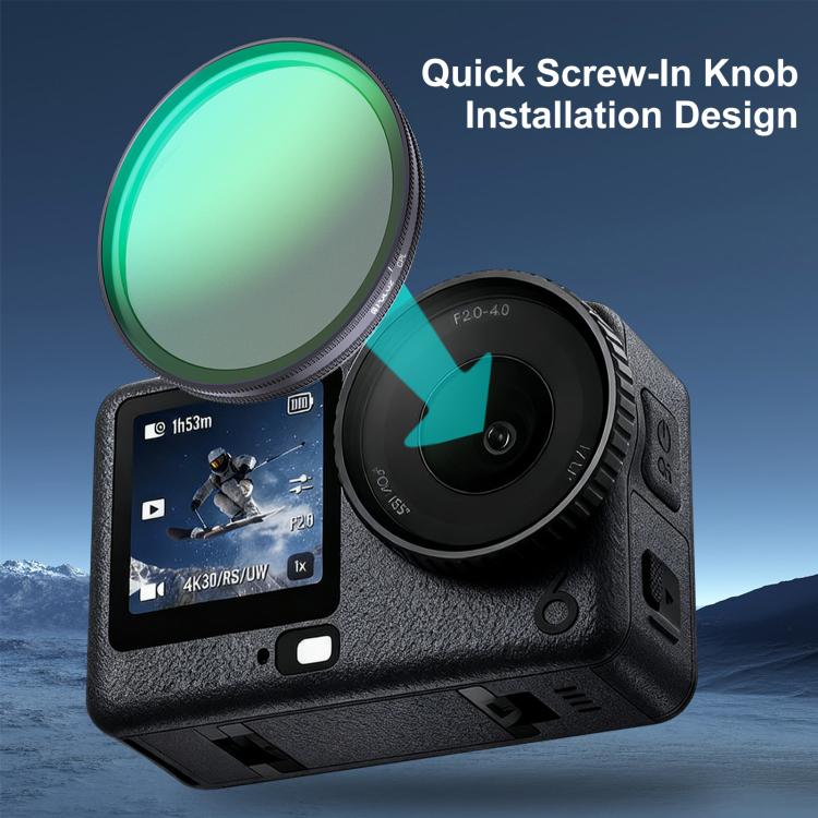 Filtro de lente CPL PULUZ para cámara de acción DJI Osmo Action 6, CPL