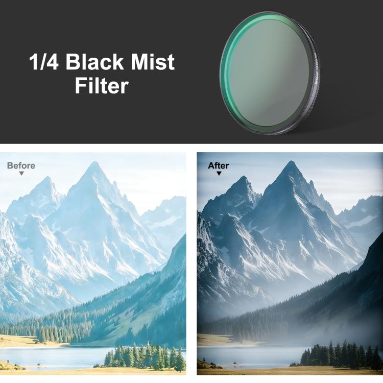 Filtro de lente PULUZ Black Mist de 1/4 para la cámara de acción DJI Osmo Action 6, Black Mist 1/4