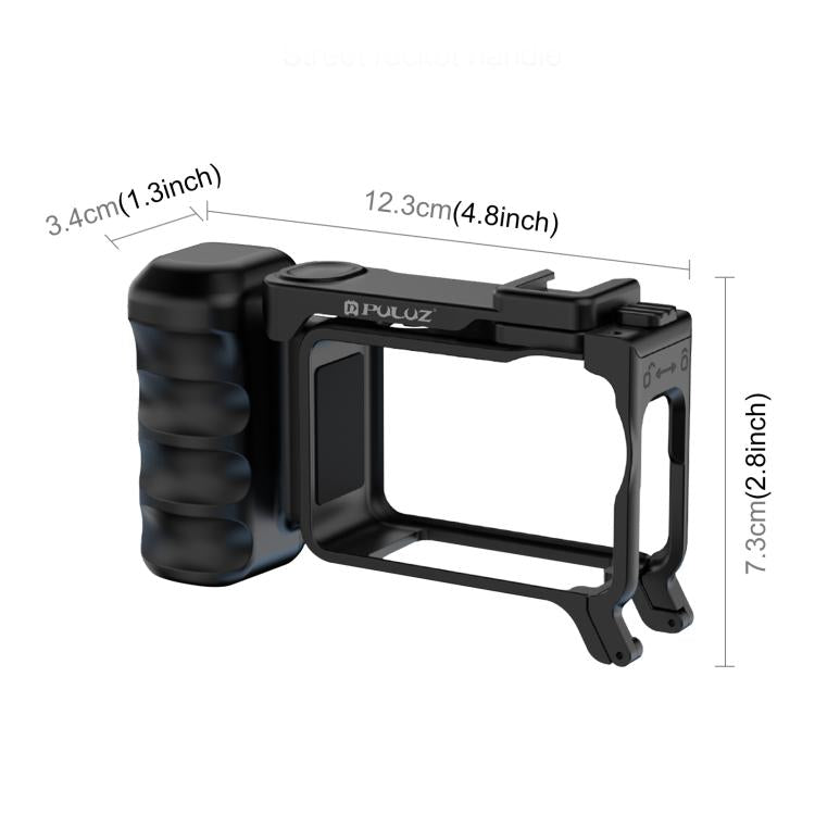Empuñadura ergonómica PULUZ para fotografía callejera con marco tipo jaula y zapata fría para DJI Osmo Action 6, Street Photography Handle
