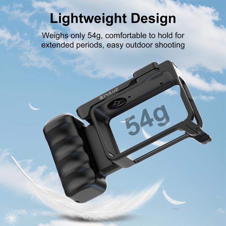 Empuñadura ergonómica PULUZ para fotografía callejera con marco tipo jaula y zapata fría para DJI Osmo Action 6, Street Photography Handle