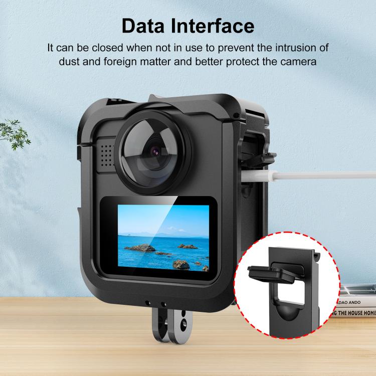 Tapa de interfaz lateral de batería ABS para GoPro MAX2 PULUZ, Side Interface Cover