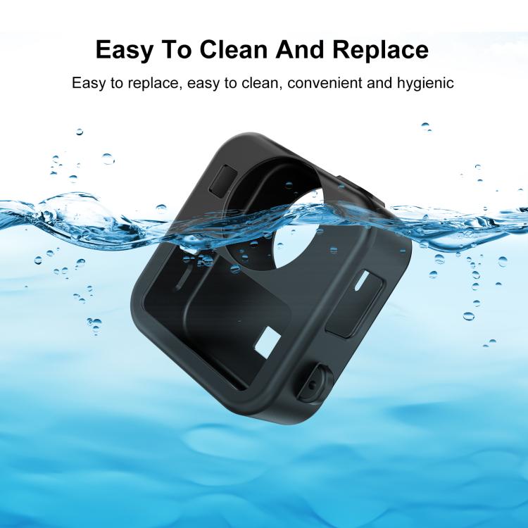 Funda protectora de silicona PULUZ para GoPro MAX2 con tapas para lentes dobles y correa., Body Case with Dual Lens Cap