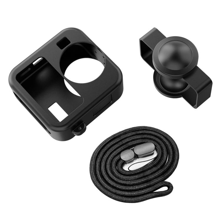 Funda protectora de silicona PULUZ para GoPro MAX2 con tapas para lentes dobles y correa., Body Case with Dual Lens Cap