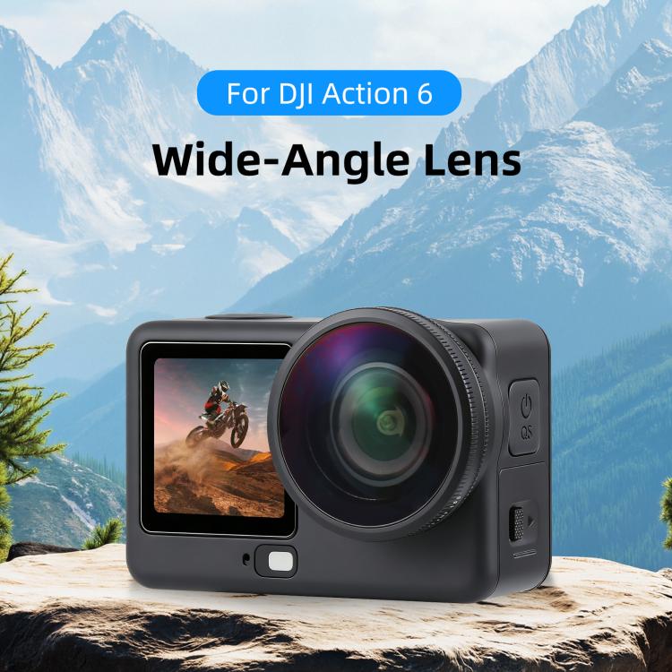 Lente gran angular PULUZ FOV Boost de 185 grados para DJI Osmo Action 6, For DJI Osmo Action 6