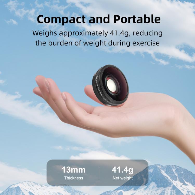 Lente gran angular PULUZ FOV Boost de 185 grados para DJI Osmo Action 6, For DJI Osmo Action 6