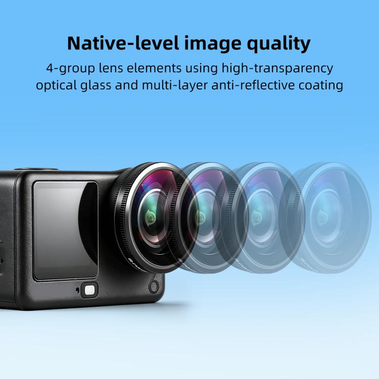 Lente gran angular PULUZ FOV Boost de 185 grados para DJI Osmo Action 6, For DJI Osmo Action 6