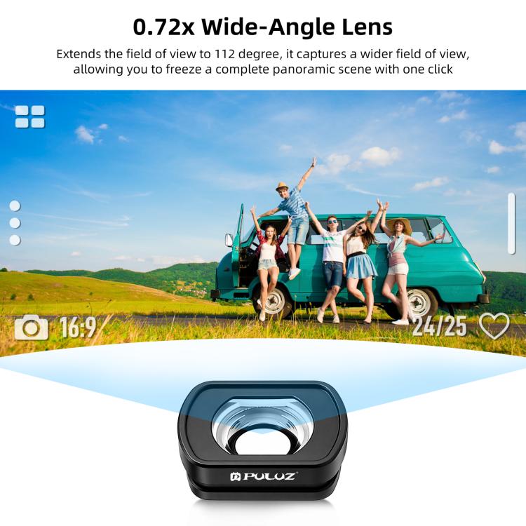 Filtro magnético de gran angular de 112 grados para DJI Osmo Pocket 4/3, PULUZ For DJI Osmo Pocket 4 / 3