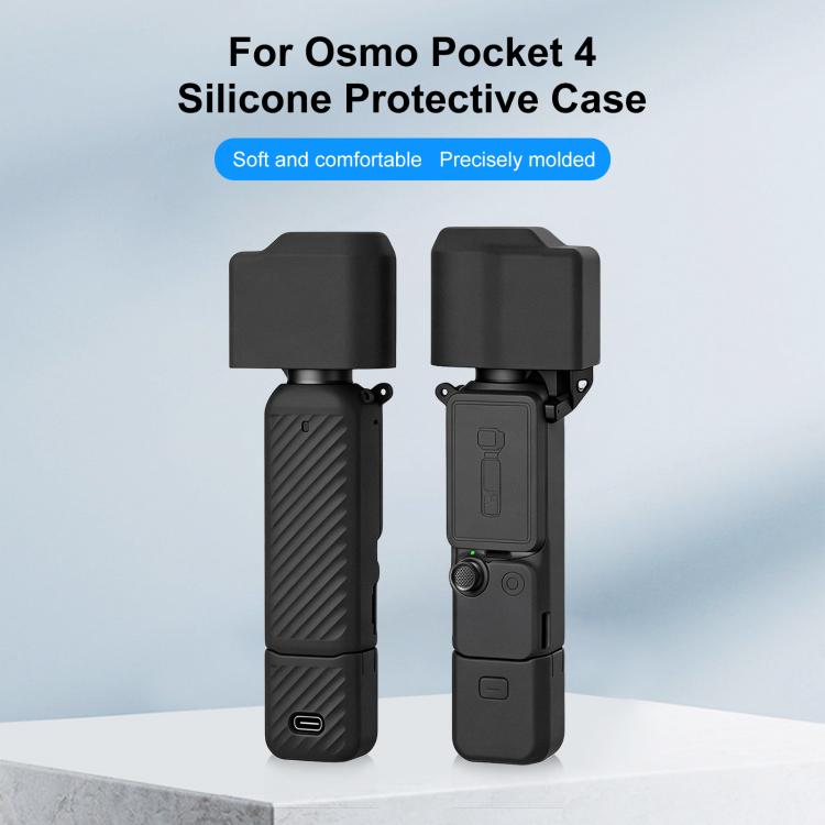 Funda de silicona TPU 4 en 1 para cuerpo, lente, mango y pantalla de PULUZ para DJI OSMO Pocket 4