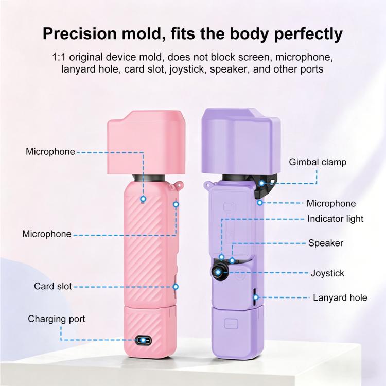 Funda de silicona TPU 4 en 1 para cuerpo, lente, mango y pantalla de PULUZ para DJI OSMO Pocket 4