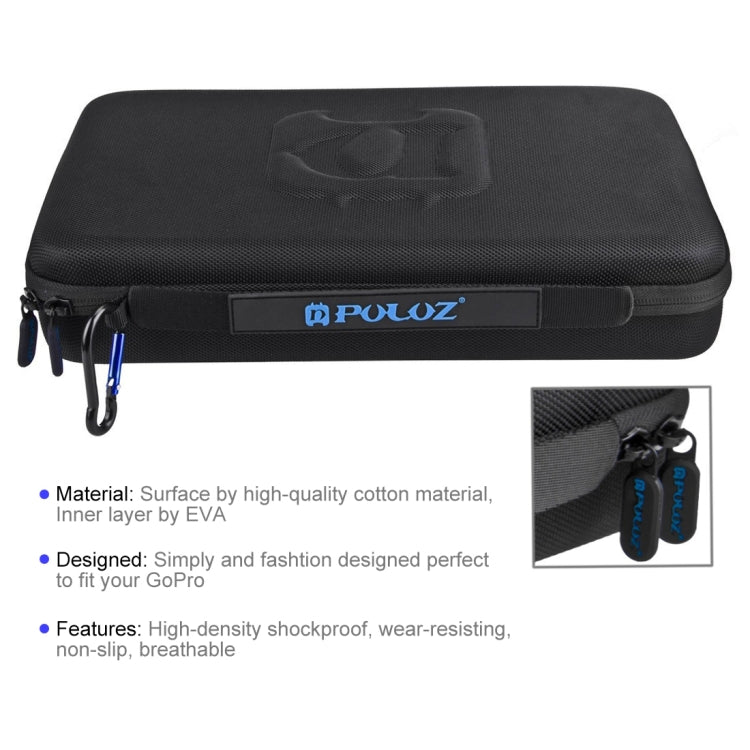 Estuche de viaje y transporte impermeable PULUZ para GoPro Hero11 Black / HERO10 Black / HERO9 Black / HERO8 Black / HERO7 /6/5/5 Session /4 Session /4/3+ /3/2/1, DJI Osmo Action y otras cámaras de acciónAccesorios, Tamaño grande: 32cm x 22cm x 7cm    ...
