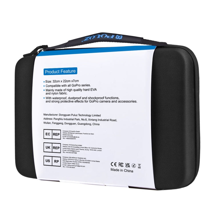 Estuche de viaje y transporte impermeable PULUZ para GoPro Hero11 Black / HERO10 Black / HERO9 Black / HERO8 Black / HERO7 /6/5/5 Session /4 Session /4/3+ /3/2/1, DJI Osmo Action y otras cámaras de acciónAccesorios, Tamaño grande: 32cm x 22cm x 7cm    ...