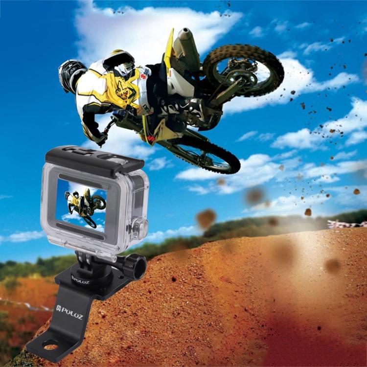 Soporte fijo para motocicleta de aleación de aluminio PULUZ con adaptador de trípode y tornillo para GoPro Hero11 Black / HERO10 Black /9 Black /8 Black /7/6/5/5 Session /4 Session /4/3+ /3/2/1, DJIOsmo Action y otras cámaras de acción                 ...