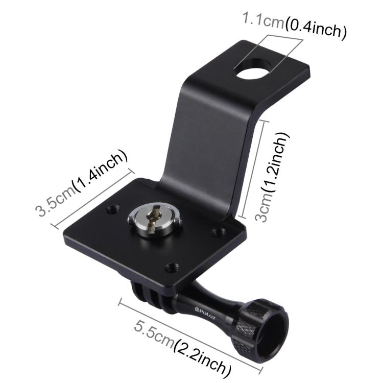 Soporte fijo para motocicleta de aleación de aluminio PULUZ con adaptador de trípode y tornillo para GoPro Hero11 Black / HERO10 Black /9 Black /8 Black /7/6/5/5 Session /4 Session /4/3+ /3/2/1, DJIOsmo Action y otras cámaras de acción                 ...