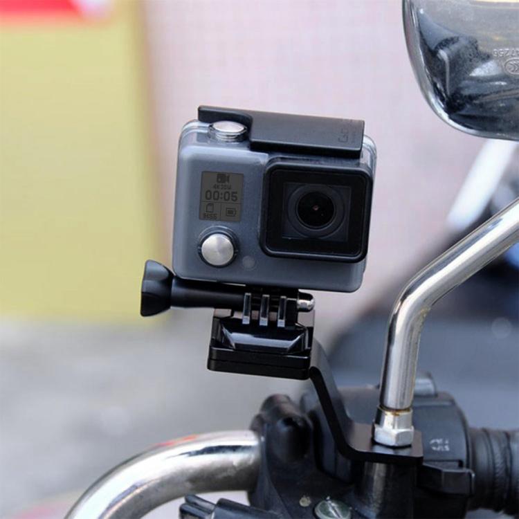 Soporte fijo para motocicleta de aleación de aluminio PULUZ con adaptador de trípode y tornillo para GoPro Hero11 Black / HERO10 Black /9 Black /8 Black /7/6/5/5 Session /4 Session /4/3+ /3/2/1, DJIOsmo Action y otras cámaras de acción                 ...