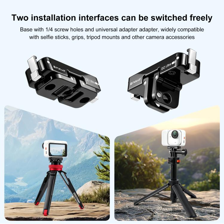 Soporte de base magnética de liberación rápida PULUZ para Insta360 GO Ultra, For Insta360 GO Ultra Zinc Alloy
