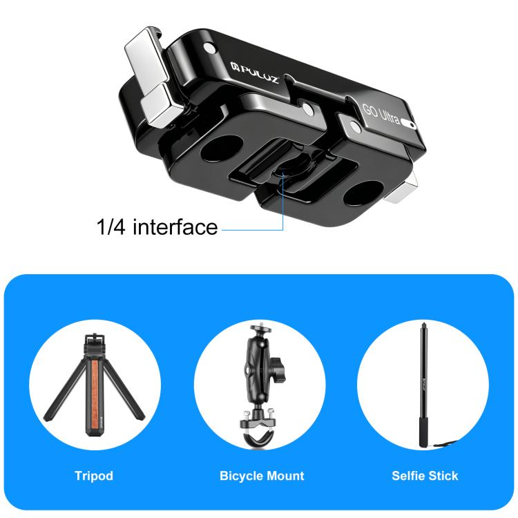 Soporte de base magnética de liberación rápida PULUZ para Insta360 GO Ultra, For Insta360 GO Ultra Zinc Alloy