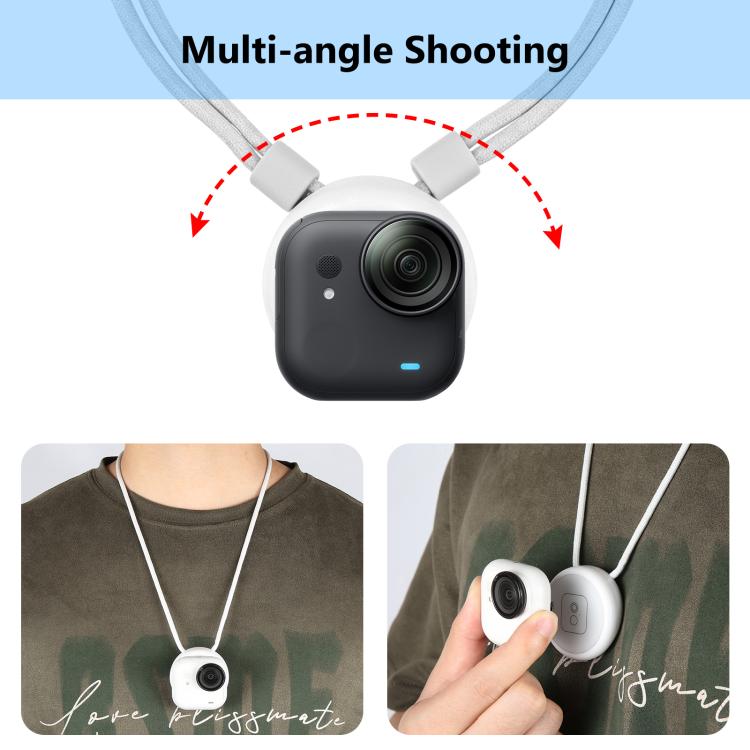 Para Insta360 Go 3 Ultra PULUZ Soporte magnético para colgante mejorado Correa de cuello de liberación rápida, For Insta360 GO Ultra