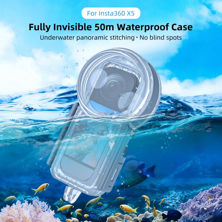 Estuche de buceo sellado e impermeable PULUZ de 50 m para Insta360 X5, edición juvenil, Waterproof Diving Case, Youth Edition