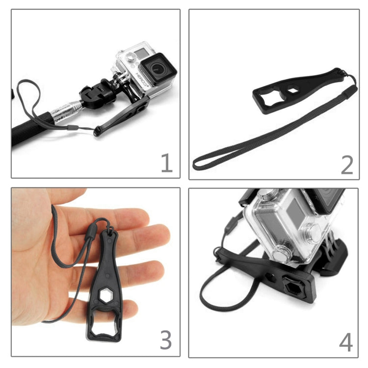 Llave inglesa con tornillo de mariposa de plástico PULUZ con cordón para GoPro Hero11 Black / HERO10 Black / HERO9 Black / HERO8 Black / HERO7 /6/5/5 Session /4 Session /4/3+ /3/2/1, Xiaoyi y otras cámaras de acción, Wrench (PVC Material) Black