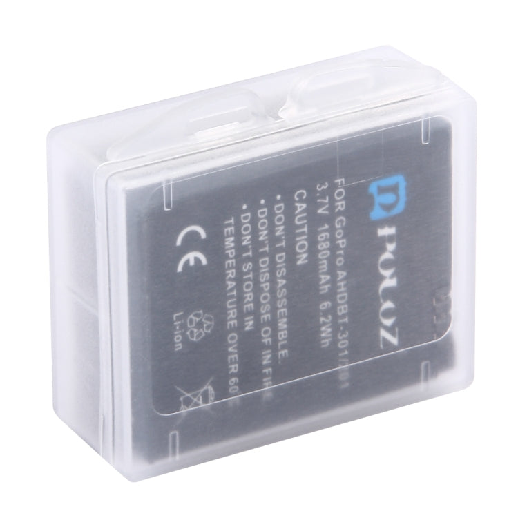 Caja de almacenamiento de batería transparente de plástico duro PULUZ (para batería GoPro HERO4), AHDBT-301/201, AHDBT-401