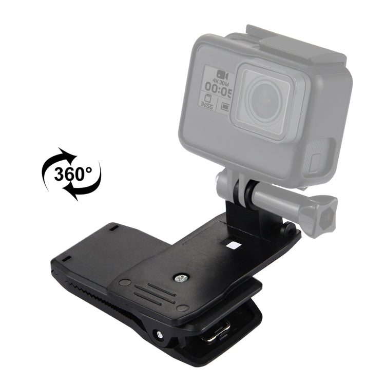 PULUZ Mochila giratoria de 360 grados Hat Rec-mounts Montaje de abrazadera de liberación rápida para GoPro Hero11 Black / HERO10 Black /9 Black /8 Black /7/6/5/5 Session /4 Session /4/3+ /3/2/1,DJI Osmo Action y otras cámaras de acción, Hat Rec-mount