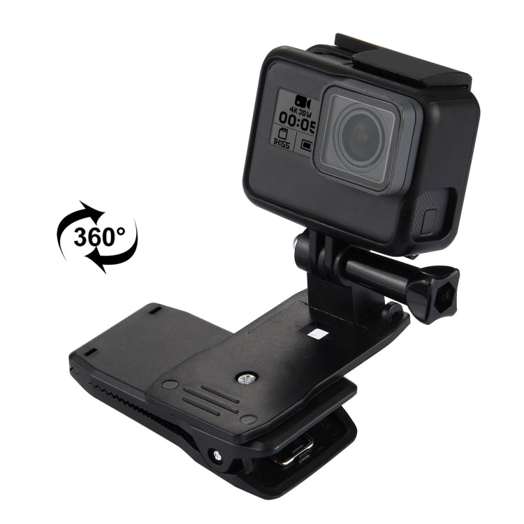 PULUZ Mochila giratoria de 360 grados Hat Rec-mounts Montaje de abrazadera de liberación rápida para GoPro Hero11 Black / HERO10 Black /9 Black /8 Black /7/6/5/5 Session /4 Session /4/3+ /3/2/1,DJI Osmo Action y otras cámaras de acción, Hat Rec-mount