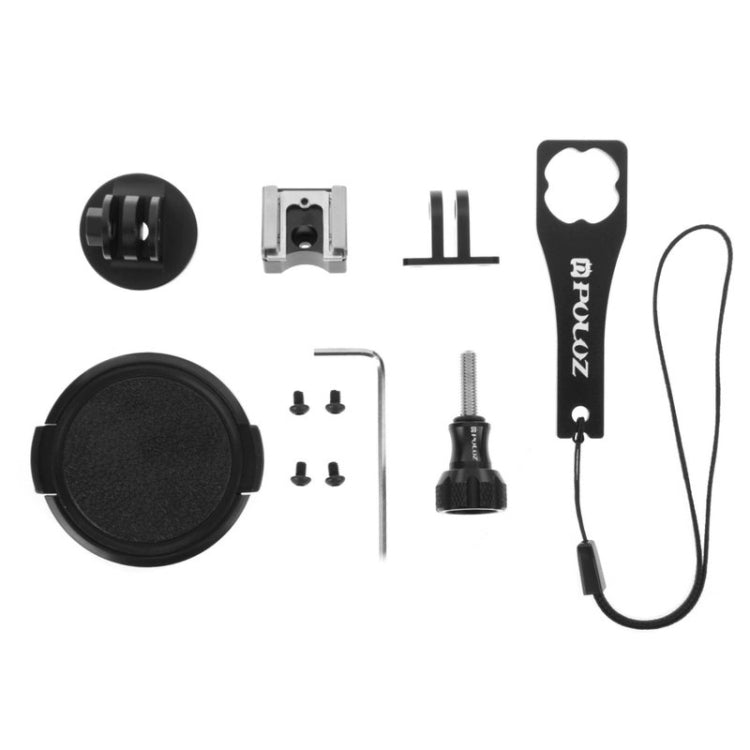 Carcasa PULUZ Kit de jaula protectora de aleación de aluminio CNC con llave de metal, tapa de lente, tornillo y adaptador de trípode para GoPro HERO5 Session /HERO4 Session /HERO Session, For HERO5 Session UK Stock, For HERO5 Session US Stock          ...