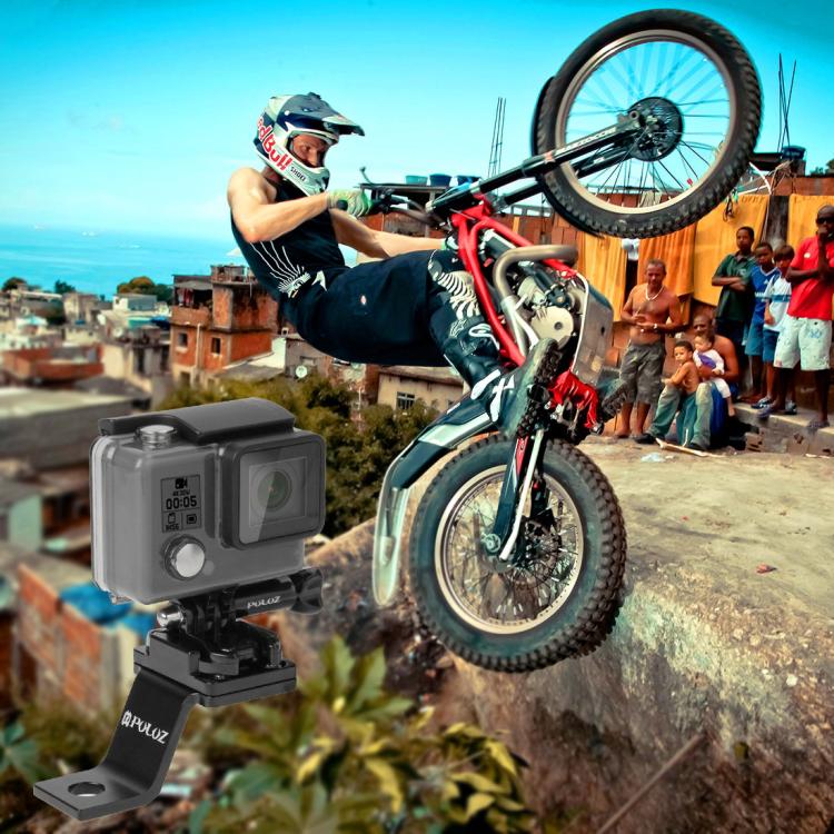 PULUZ Soporte fijo de metal para motocicleta para GoPro Hero11 Black / HERO10 Black /9 Black /8 Black /7/6/5/5 Session /4 Session /4/3+ /3/2/1, DJI Osmo Action y otras cámaras de acción, Fixed Mount 1(Black), Fixed Mount 1 (Silver), Fixed Mount 1 (Red)...