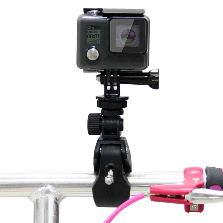 PULUZ Soporte para manillar de bicicleta de motocicleta con soporte para trípode y tornillo para GoPro Hero11 Black / HERO10 Black /9 Black /8 Black /7/6/5/5 Session /4 Session /4/3+ /3/2/1, DJI Osmo Actiony otras cámaras de acción, Lengthened Mount