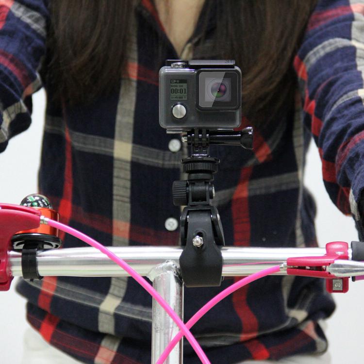 PULUZ Soporte para manillar de bicicleta de motocicleta con soporte para trípode y tornillo para GoPro Hero11 Black / HERO10 Black /9 Black /8 Black /7/6/5/5 Session /4 Session /4/3+ /3/2/1, DJI Osmo Actiony otras cámaras de acción, Lengthened Mount