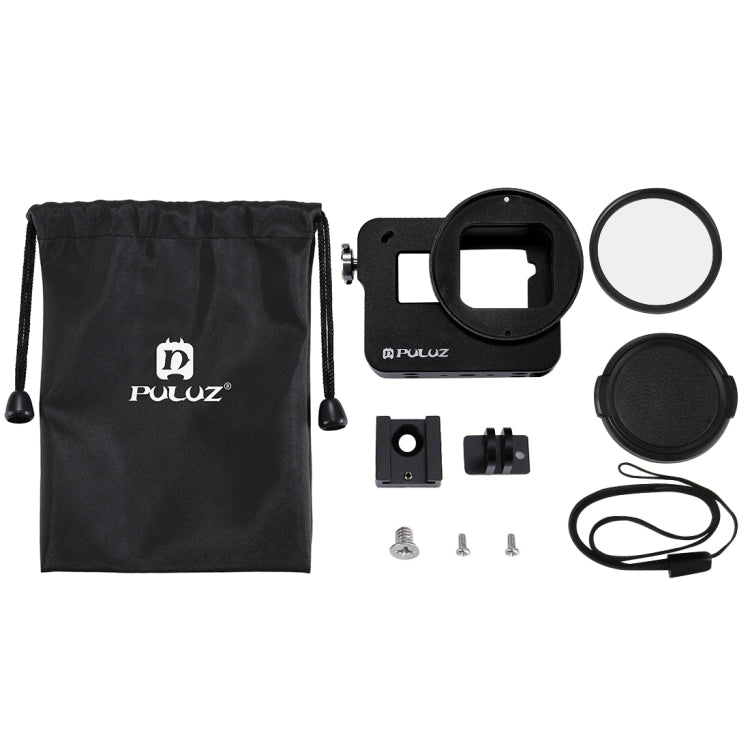 Carcasa PULUZ Jaula protectora de aleación de aluminio CNC con marco de seguro y lente UV de 52 mm para GoPro HERO (2018) /7 Negro /6/5, For HERO6 /5 Pull Frame UK Stock, For HERO6 /5 Pull Frame US Stock, For HERO6 /5 Pull Frame AE Stock               ...