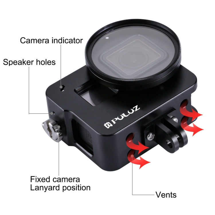 Carcasa PULUZ Jaula protectora de aleación de aluminio CNC con lente UV de 52 mm para GoPro HERO(2018) /7 Negro /6/5, For HERO6 /5 No Frame UK Stock, For HERO6 /5 No Frame US Stock, For HERO6 /5 No Frame AE Stock, For HERO6 /5 No Frame                 ...