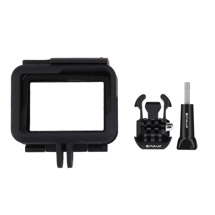 PULUZ Carcasa de plástico ABS Carcasa protectora con montaje en marco Jaula con pedestal y tornillo largo para GoPro HERO (2018) / 7 Negro / 6/5, For GoPro HERO6 /5, HERO6 /5(US)