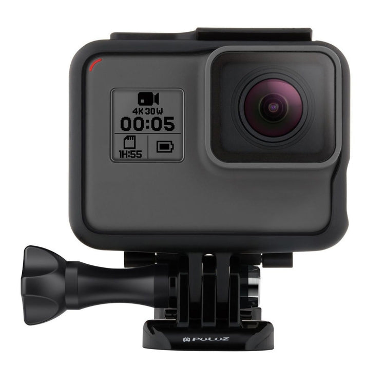 PULUZ Carcasa de plástico ABS Carcasa protectora con montaje en marco Jaula con pedestal y tornillo largo para GoPro HERO (2018) / 7 Negro / 6/5, For GoPro HERO6 /5, HERO6 /5(US)