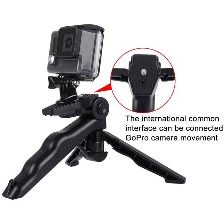 Soporte de trípode plegable PULUZ Grip con adaptador y tornillos para GoPro Hero11 Black / HERO10 Black / HERO9 Black / HERO8 Black / HERO7 /6/5/5 Session /4 Session /4/3+ /3/2/1, Xiaoyi y otras accionesCámaras, carga máxima: 2 kg, Load Max: 2kg