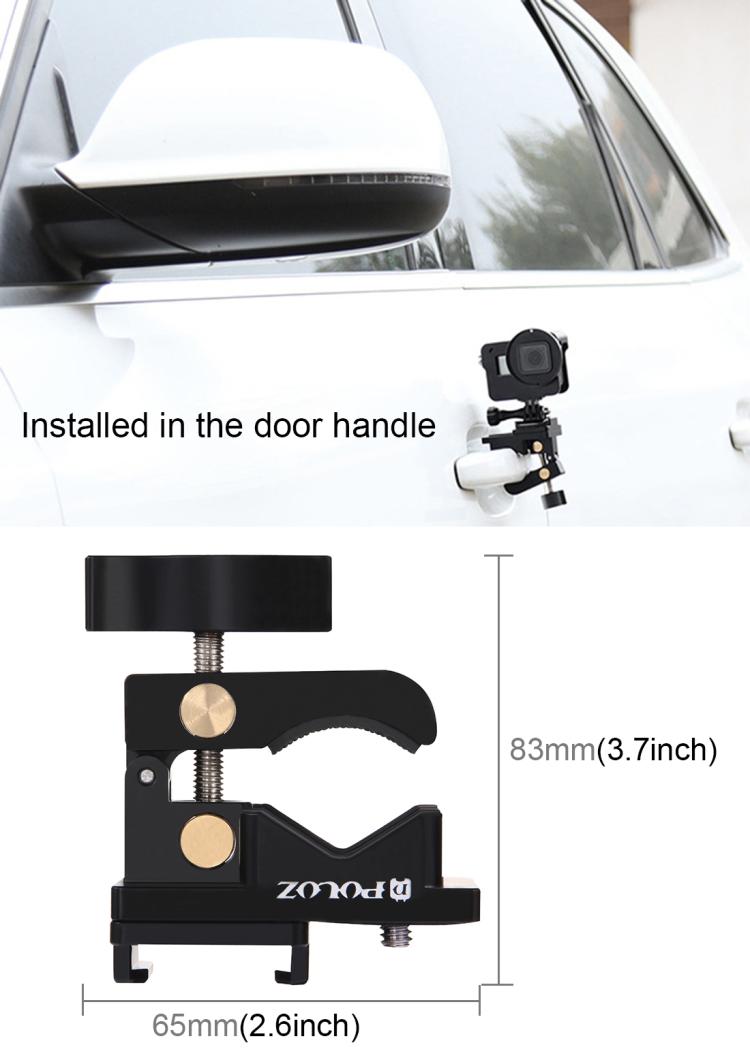 Abrazadera de fijación universal de montaje de aleación de aluminio PULUZ para GoPro Hero11 Black / HERO10 Black /9 Black /8 Black /7/6/5/5 Session /4 Session /4/3+ /3/2/1, DJI Osmo Action y otras accionesCámaras, Fixing Clamp Mount