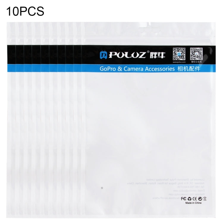 10 PCS PULUZ 25.8cm x 18cm Orificio para colgar Frente transparente Perla blanca Joyería Bolsa de embalaje con cierre de cremallera (Tamaño: L), Size: L