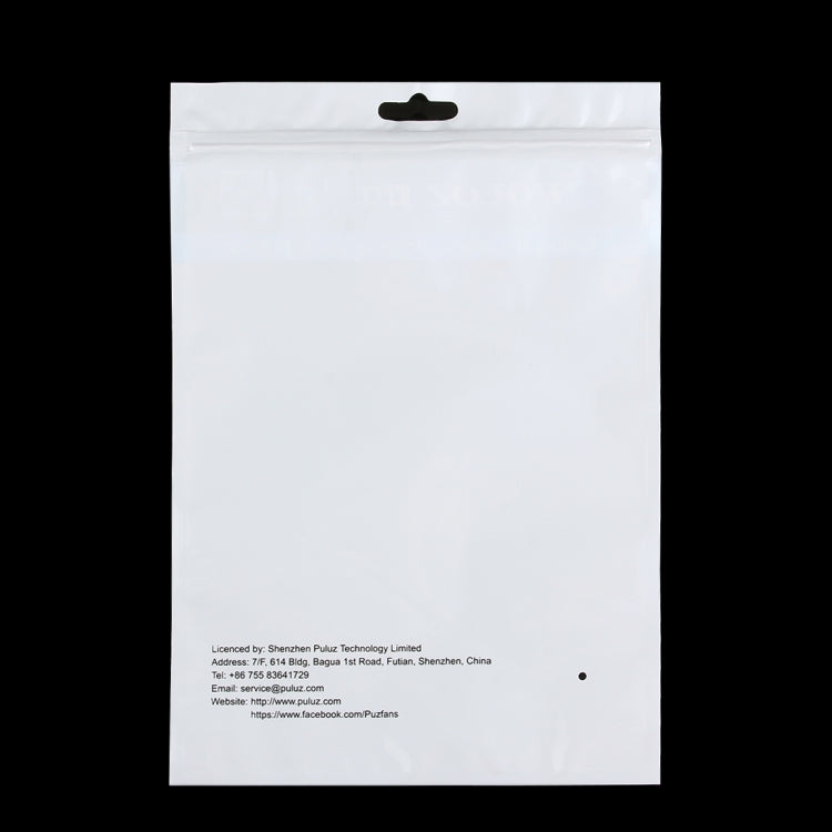 10 PCS PULUZ 25.8cm x 18cm Orificio para colgar Frente transparente Perla blanca Joyería Bolsa de embalaje con cierre de cremallera (Tamaño: L), Size: L