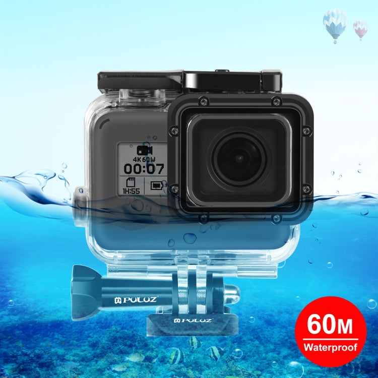 PULUZ para GoPro HERO (2018) / HERO7 Black / 6/5 60 m Carcasa impermeable subacuática Estuche protector de buceo con hebilla Montaje básico y tornillo, For HERO5