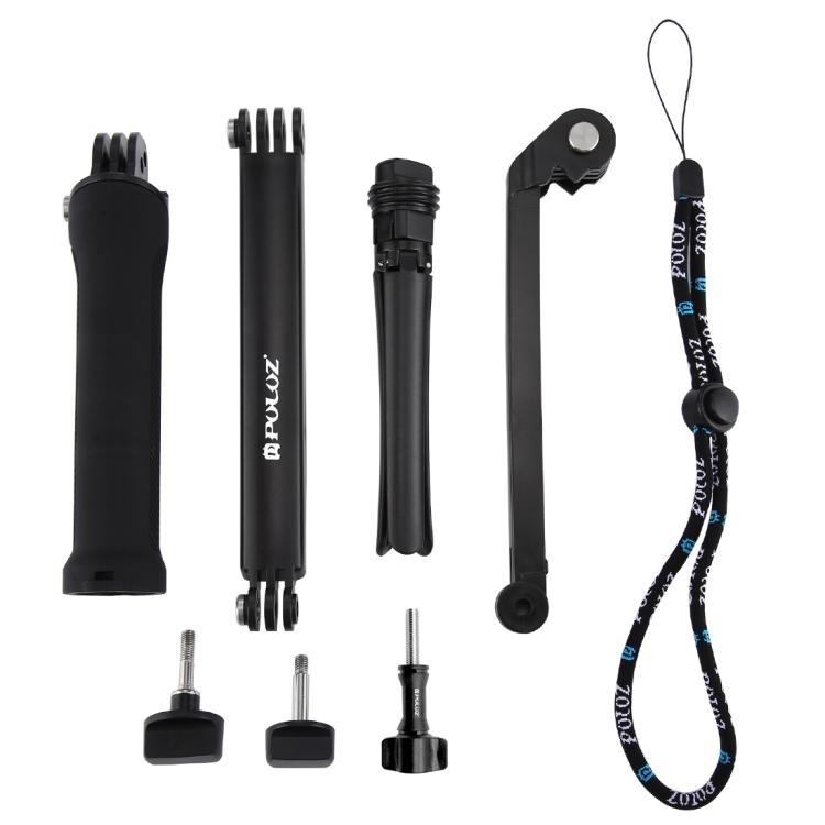Monopié de extensión con palo selfie y trípode plegable con agarre de 3 vías PULUZ para GoPro, Insta360 ONE R, DJI Osmo Action y otras cámaras de acción, longitud: 20-58 cm, Length: 20-58cm, Length: 20-58cm(AE)
