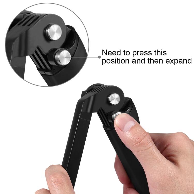Monopié de extensión con palo selfie y trípode plegable con agarre de 3 vías PULUZ para GoPro, Insta360 ONE R, DJI Osmo Action y otras cámaras de acción, longitud: 20-58 cm, Length: 20-58cm, Length: 20-58cm(AE)