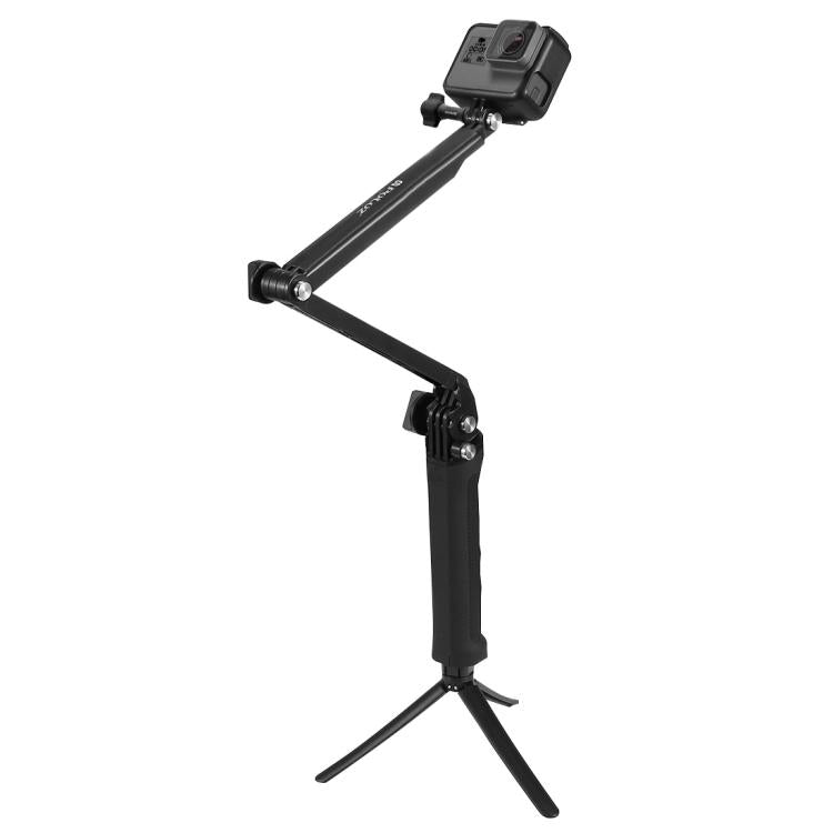 Monopié de extensión con palo selfie y trípode plegable con agarre de 3 vías PULUZ para GoPro, Insta360 ONE R, DJI Osmo Action y otras cámaras de acción, longitud: 20-58 cm, Length: 20-58cm, Length: 20-58cm(AE)