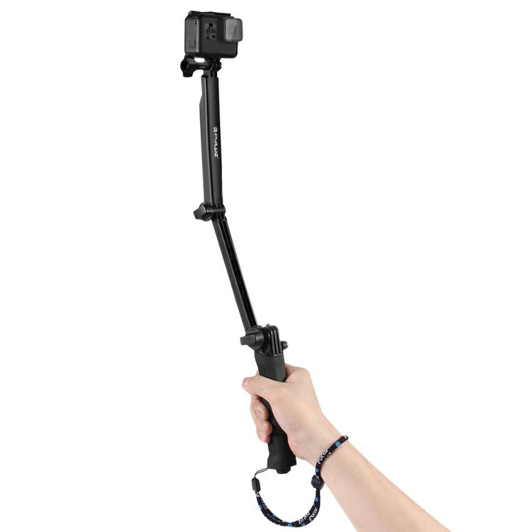 Monopié de extensión con palo selfie y trípode plegable con agarre de 3 vías PULUZ para GoPro, Insta360 ONE R, DJI Osmo Action y otras cámaras de acción, longitud: 20-58 cm, Length: 20-58cm, Length: 20-58cm(AE)